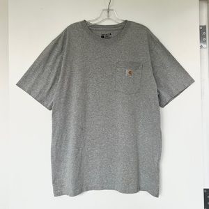 Carhartt heather gray crew shirt sleeve pocket logo t shirt